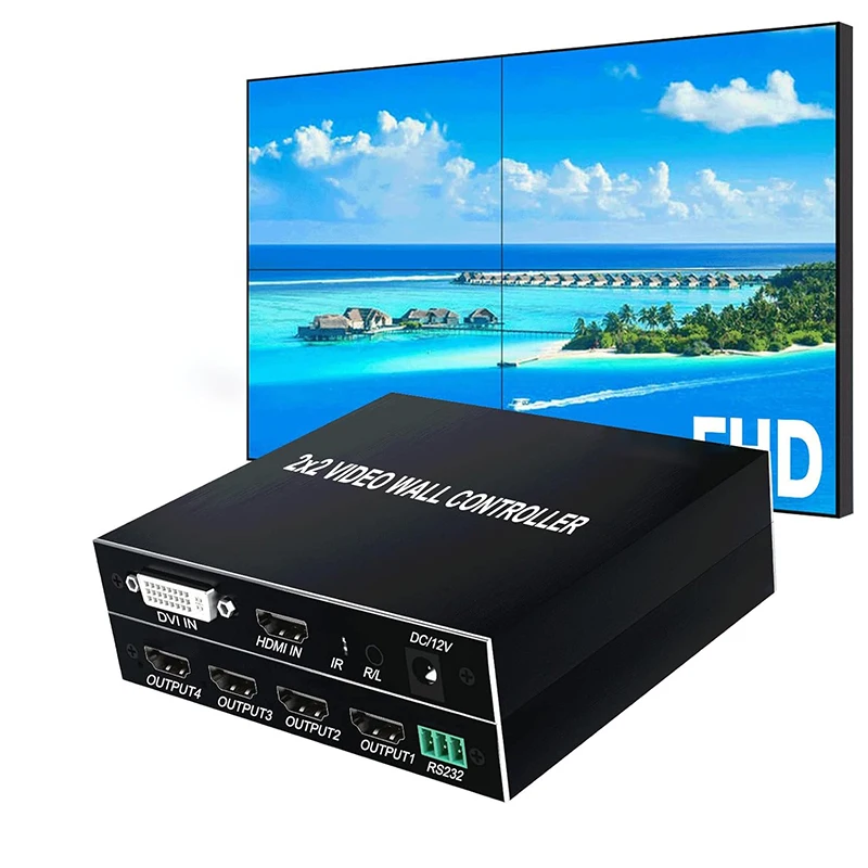 Controlador de pared de vídeo HDMI 2x2, 1080P, 1x2, 1x3, 1x4, 2x1, 3x1, 4x1, procesador de empalme de TV, pantalla empalmadora de 4 pantallas, rotación de 180 grados