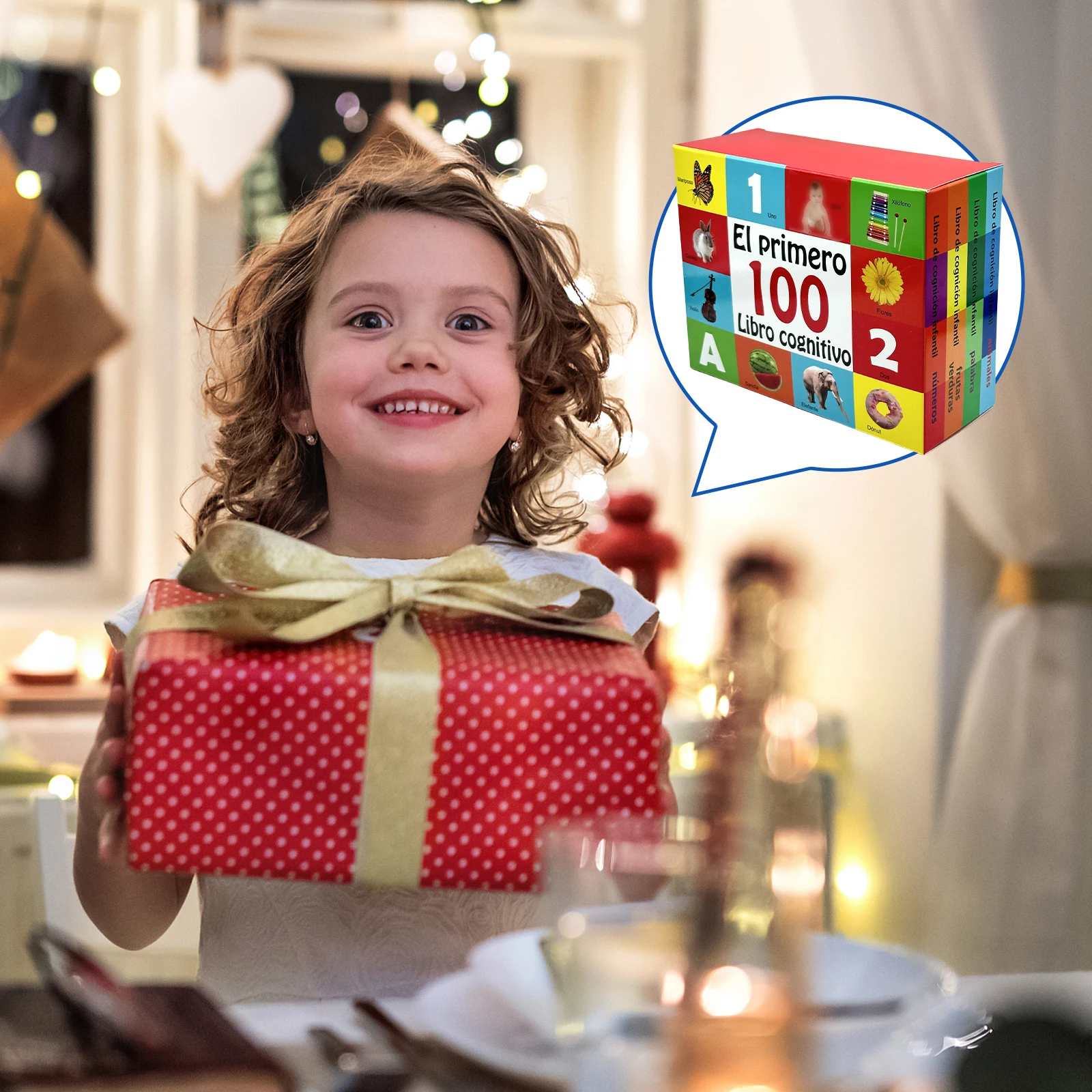 Baby Cognitive Cards - 4 Themes, Rounded - edge Design, Bright Colors spanish books