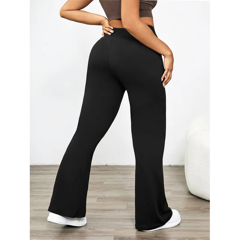 2025 na moda moderna magro calças retas mulheres cintura elástica respirável emagrecimento preto escritório festa wear