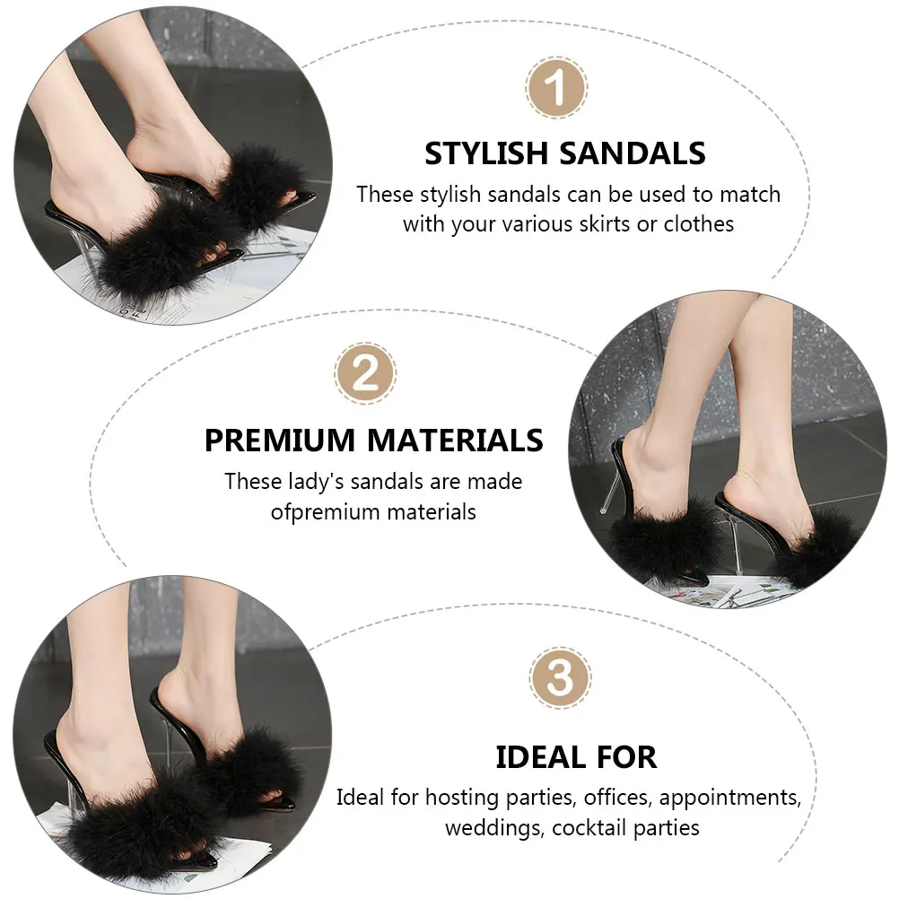 

1 пара женских летних сандалий на высоком каблуке с острым носком, стильная элегантная удобная уличная одежда для свадебного клуба