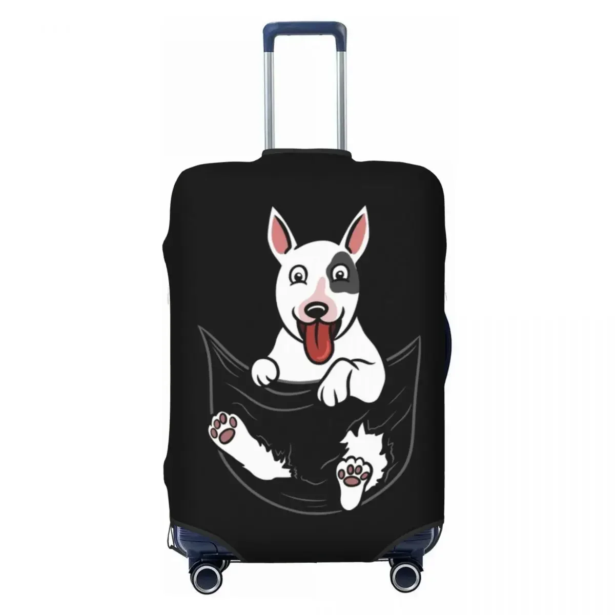 Custom English Bull Terrier Dog In Pocket Graphic Luggage Cover Travel Suitcase Protective Covers Suit For 18-32 inch