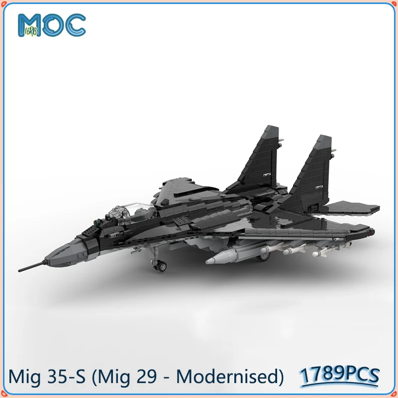 Mig 35-S Multi-role Fighter Model MOC Building Blocks DIY Assemble Bricks Mig-29 Modernised Aircraft Display Toys Gifts 1789PCS