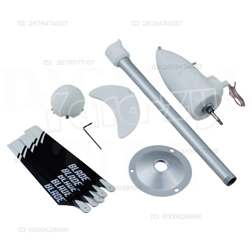 35W Vertical Axis Wind Turbine Model DIY 5 Blades Three Phase Permanent Magnet Brushless Generator Portable Low Speed Windmill