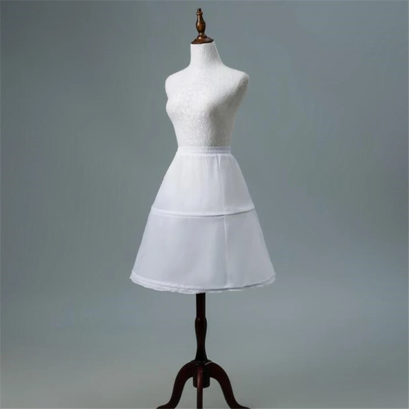 2 Hoops Branco A Linha Longo Flor Menina Vestido Anágua Crianças Ballet Anágua Criança Crinolina Saias Meninas Underskirt