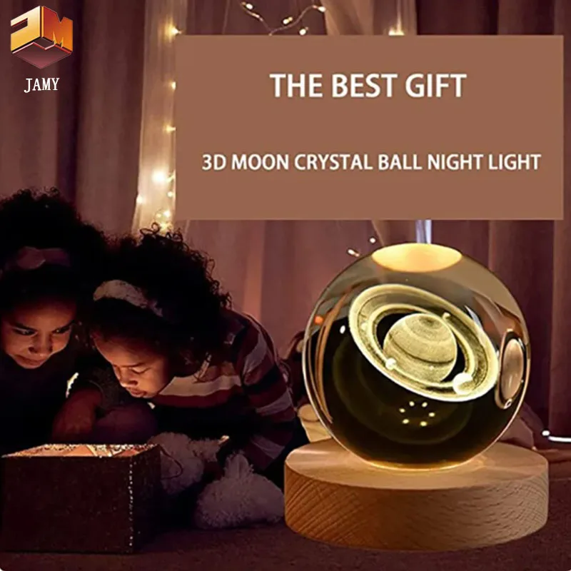 LED Night Light Milky Way Galaxy System Crystal Ball Children Night Lamp Bedroom Ambient Light Creative Gift Night Light LT022