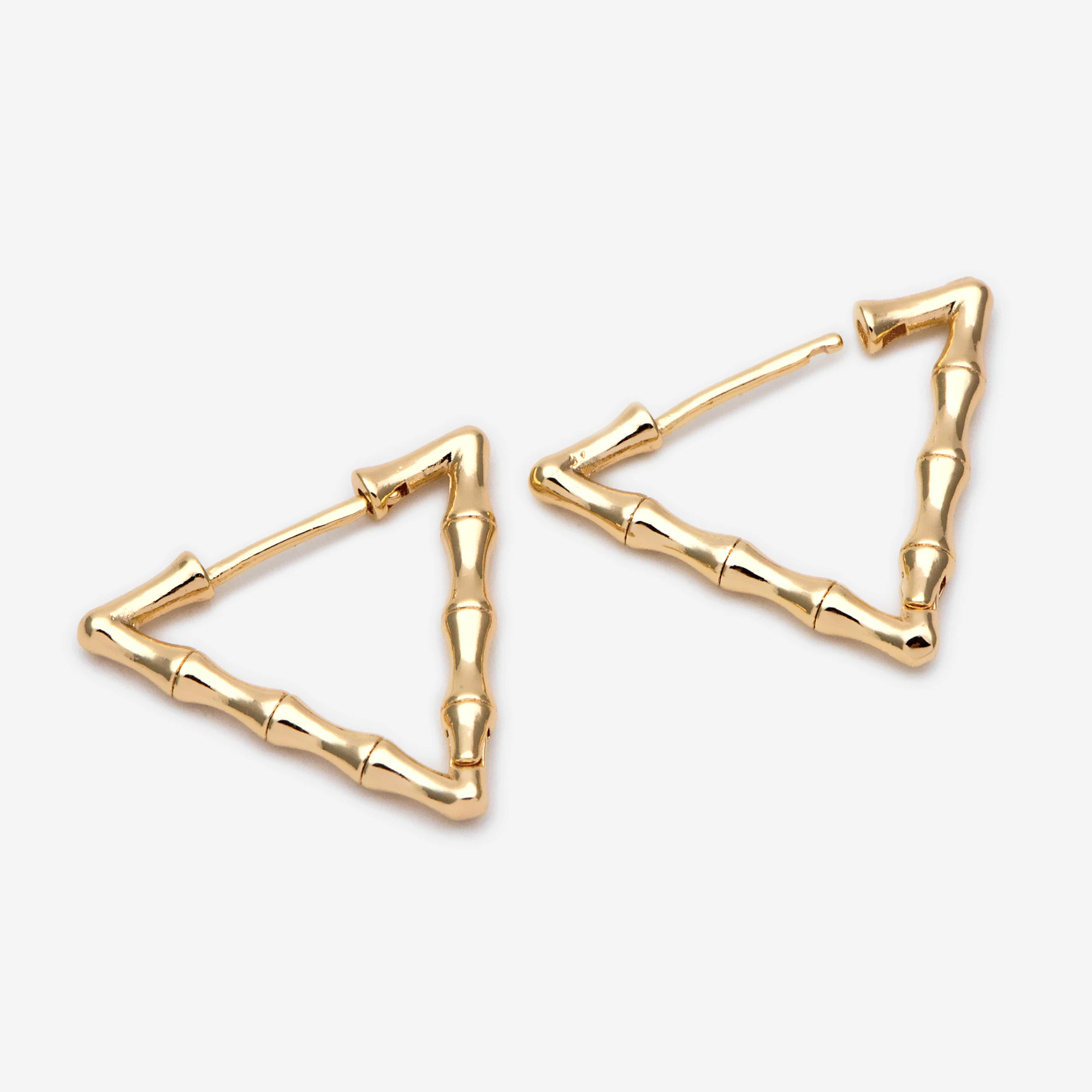 4pcs Gold Triangle Earrings 25mm, Geometric Leverback Earring For Jewelry Making Diy Accessories Components (GB-2334)