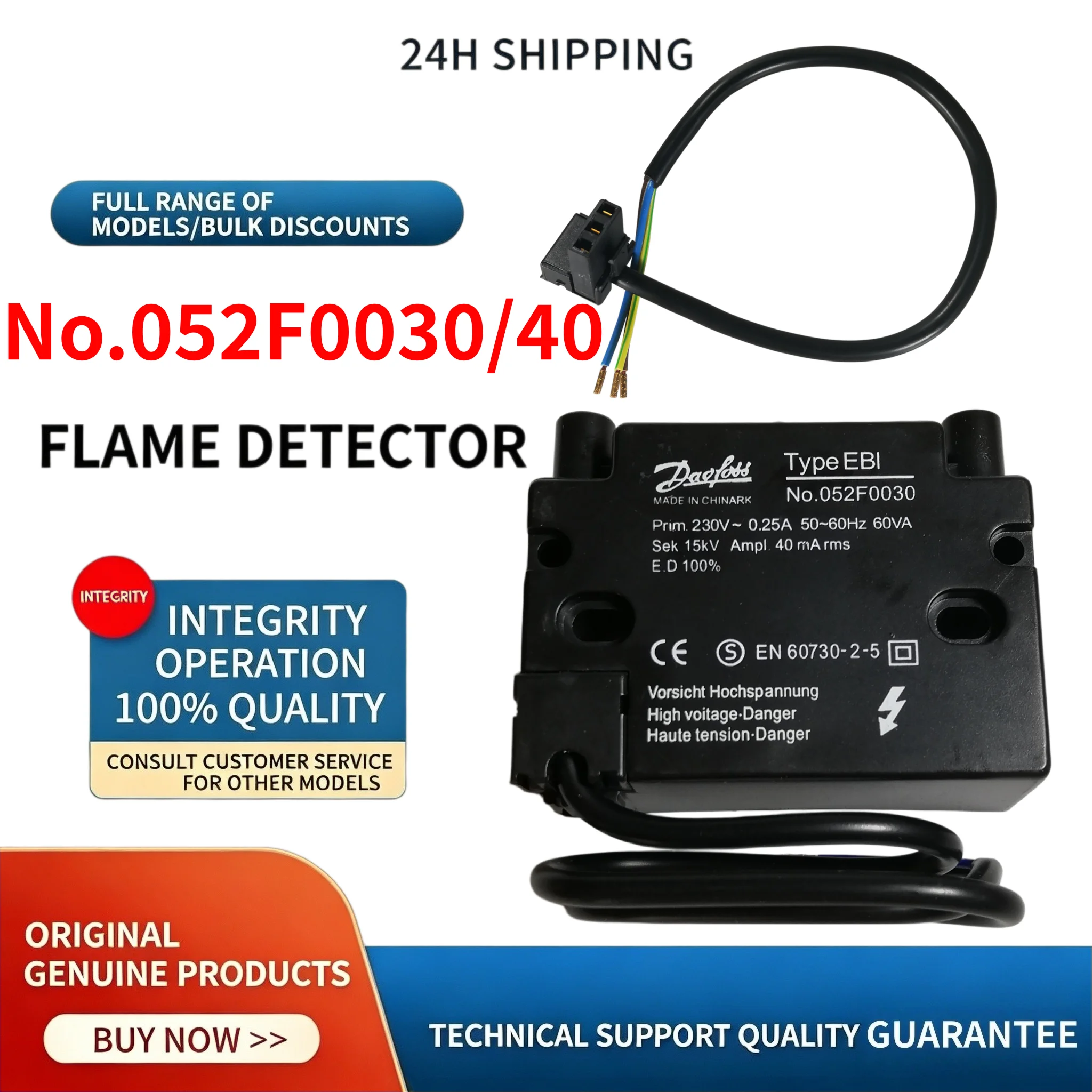 

Industrial Burner Ignition Transformer EBI NO.052F0030 15KV NO.052F0040 11KV Gas Oil Burner Ignition Unit, 24h Fast Shipping