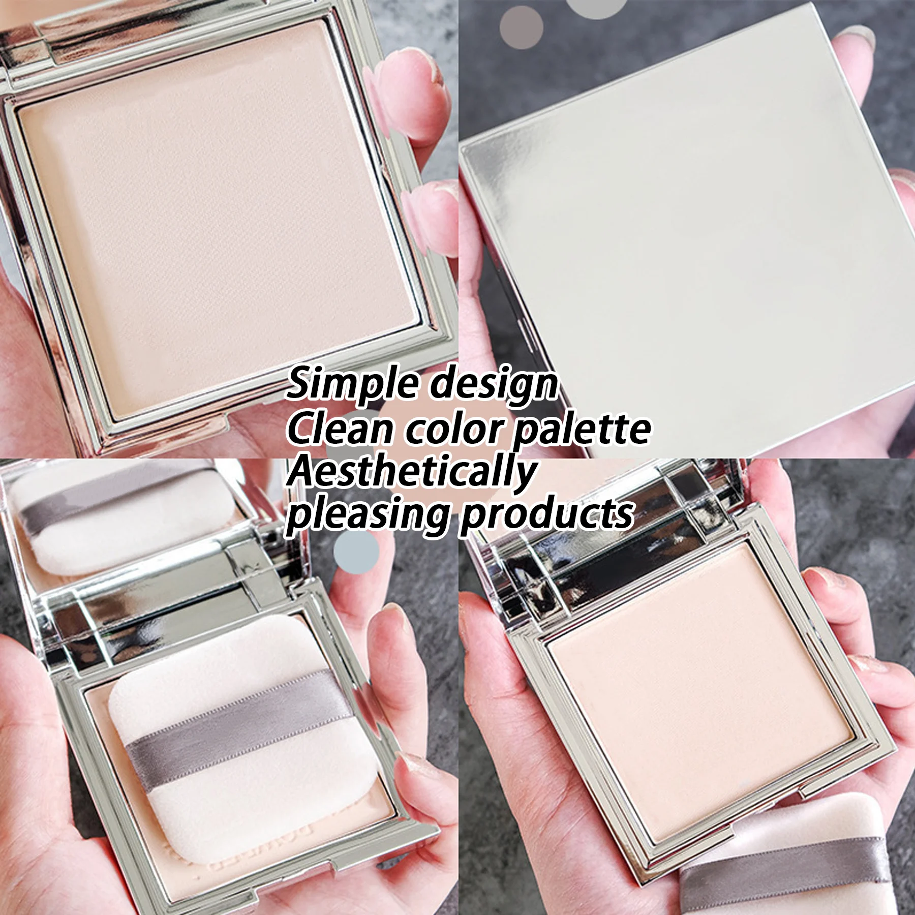 

Small Silver Block Powder Soft Focus Concealer Repair Wet Dry Long Lasting Waterproof Powder Lightweight Natural Finish