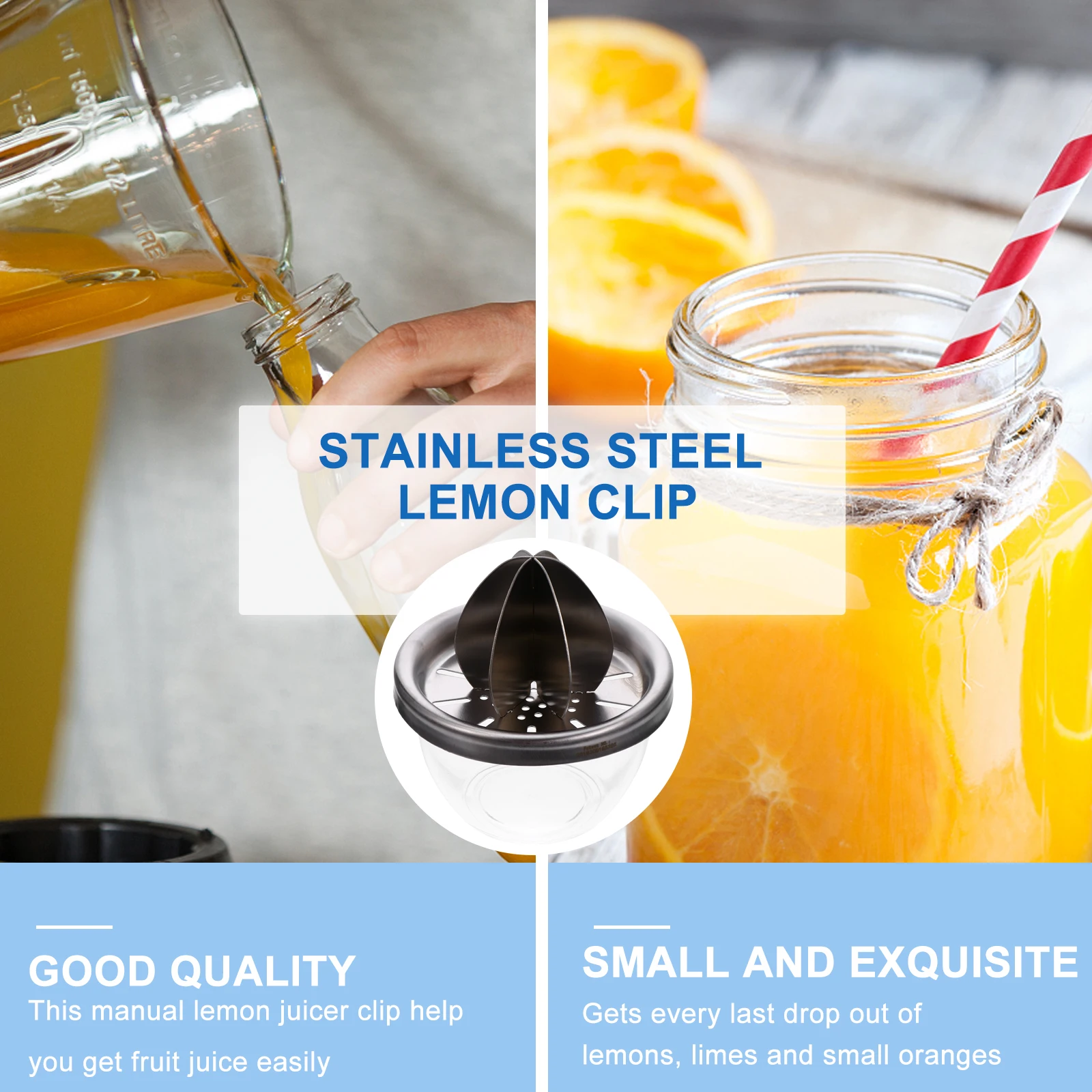 

Juicer Stainless Steel Handheld Lemon Artificial Portable Metal Manual Squeezer