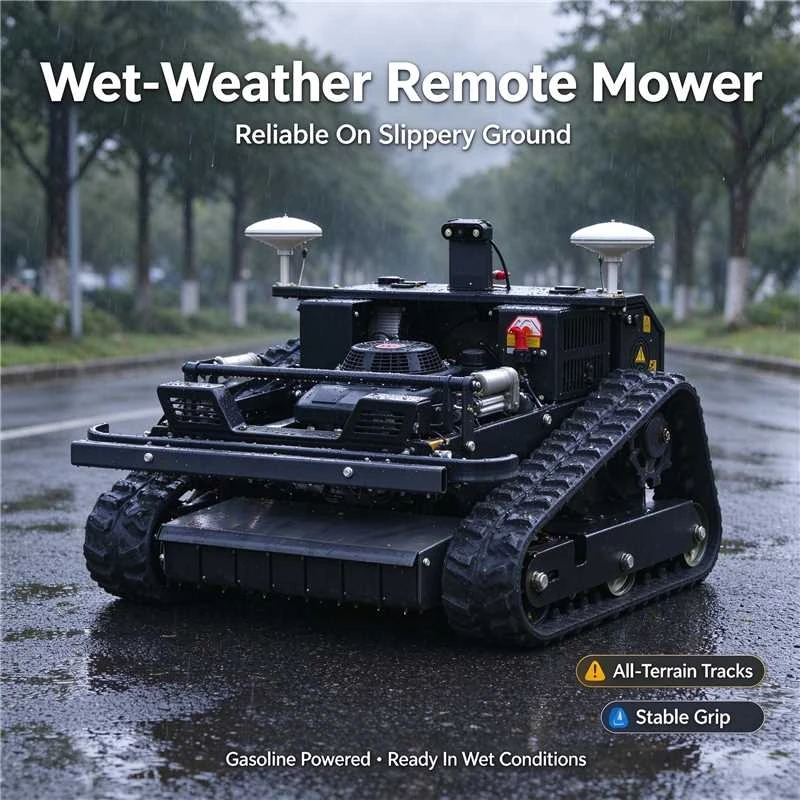 Customized Electric Tracked Crawler RC Grass Cutter, Remote Control Mowing Robot for Backyard and Hillside