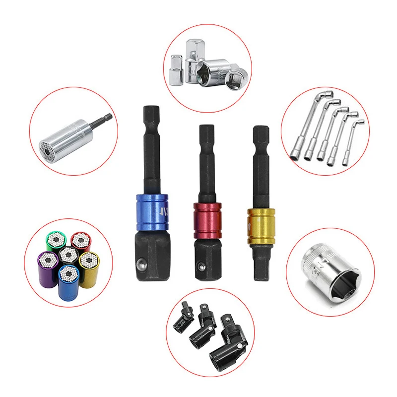 Hex Handle Sleeve Swivel Square Head Sleeve Rod 3/8 Air Bulk Electric Small Sleeve Connection Conversion Rods