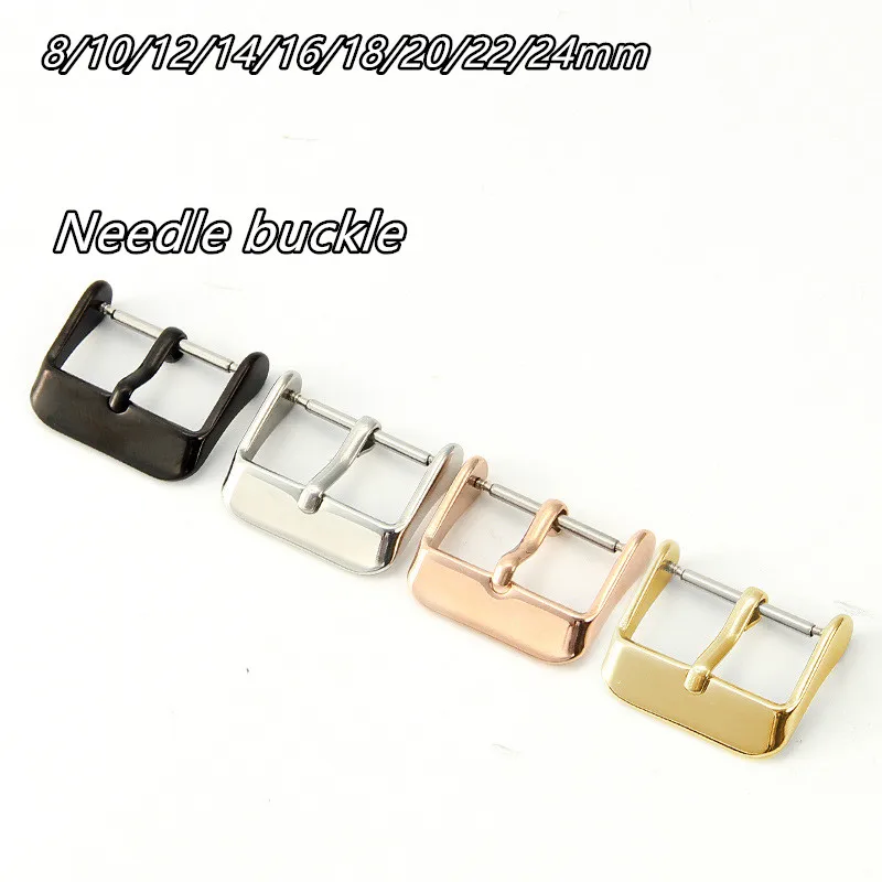 Chiusura per orologio in acciaio inossidabile fibbia ad ago uomo donna accessori per cinturino fibbia ad ardiglione 8mm 10mm 12mm 14mm 16mm 18mm 20mm 22mm