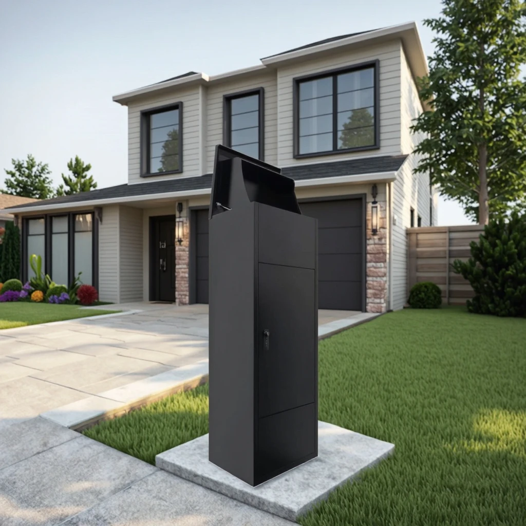 Heavy-Duty Free Standing Stainless Steel Mailbox Secure Locking Waterproof Parcel Drop Box for Residential And Commercial Use