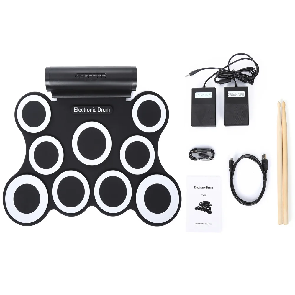 Portable Electronic Drum Set, Kids Beginner Jazz Drums, Home Practice Kit, Entry Level Percussion Instrument