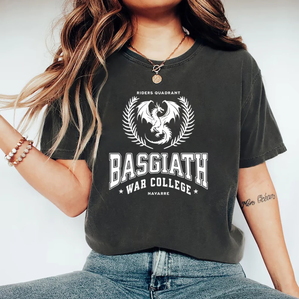 

Fourth Wing T-Shirt Basgiath War College Shirt Unisex Short Sleeve Graphic T Shirts Streetwear Tops Dragon Tee Bookish Gift
