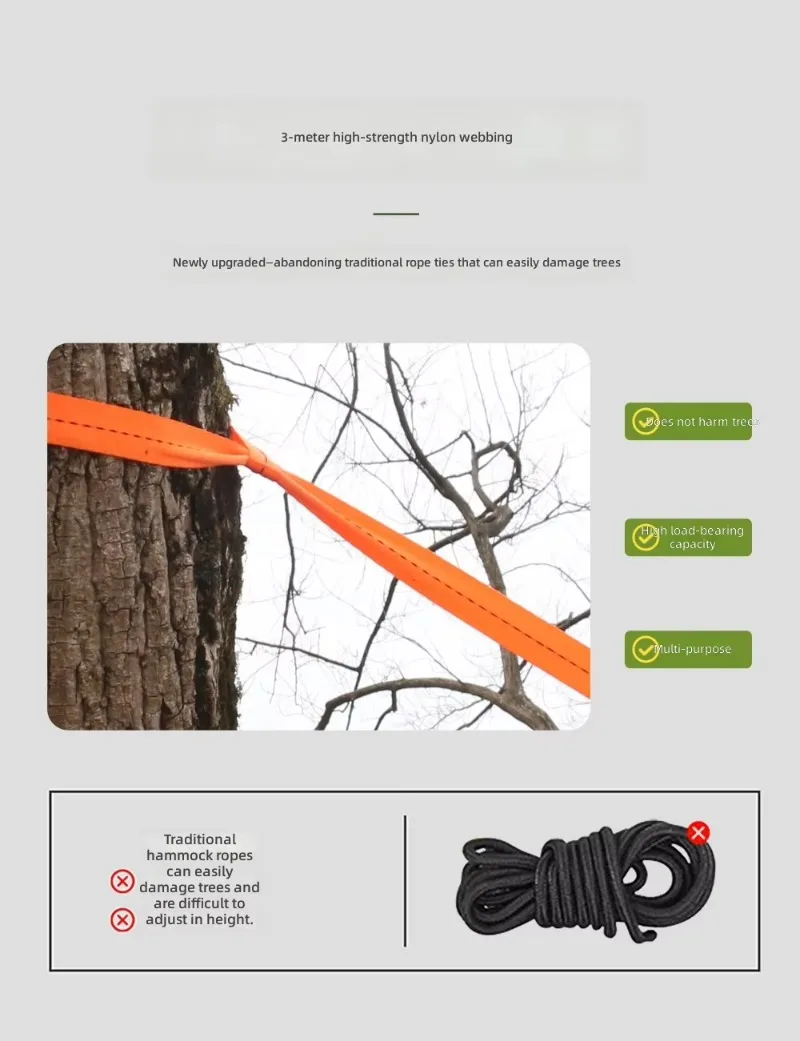 Portable Nylon Parachute Hammock Rope Garden Furniture Set Tent Outdoor Camping Hiking Equipment 150kg All Fast Delivery