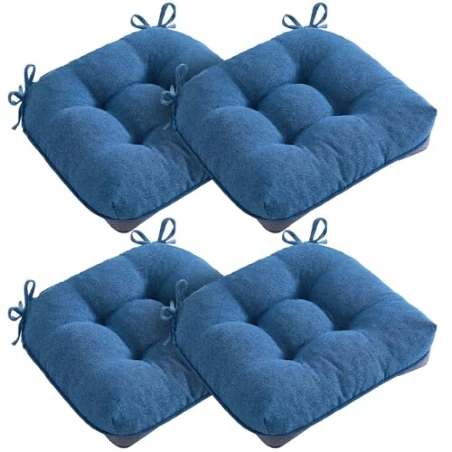 

Подушки для стульев из пены с эффектом памяти, набор из 4 штук, нескользящие, толстые, для обеденных стульев и кухонных стульев, подушки для сидений