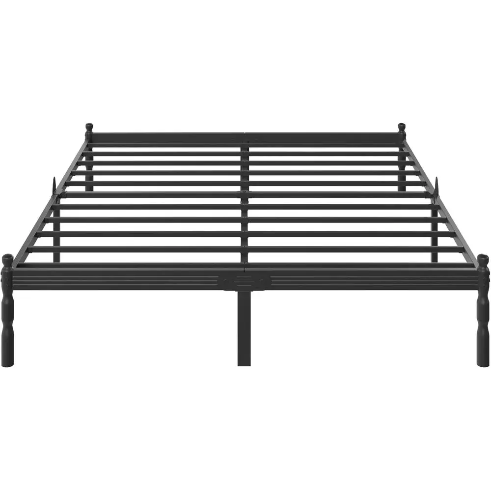 ZIYOO 18 inch King Size Metal Platorm Bed e with Vintage Style, MattrSlide Stopper, 1500LBS Heavy Duty Steel Slats, No Box Sprin