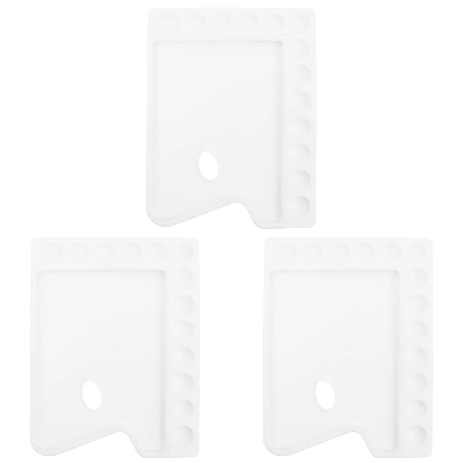 

3pcs Paint Palette Plastic Pallets Durable Color Mixing Board For Artists Watercolor Diy Art Supplies Drawing Tray Square