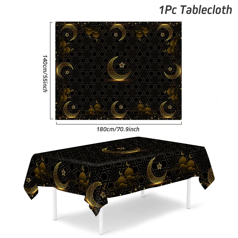 Nappe ronde rectangulaire lavable pour le Ramadan et l'Aïd Mubarak - Motif étoiles et lunes - Décoration de table de cuisine - Décoration de table de fête musulmane - Bleu - 150 x 150 cm Nappe ronde rectangulaire lavable pour le Ramadan et l'Aïd Mubarak - Motif étoiles et lunes - Décoration de table de cuisine - Décoration de table de fête musulmane - Bleu - 150 x 150 cm