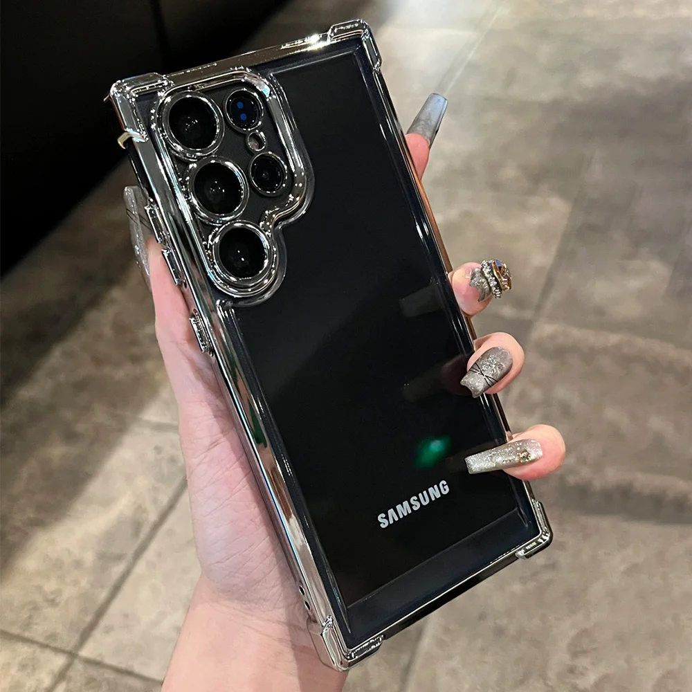 

Прозрачный мягкий противоударный чехол с покрытием для Samsung S25 S24 Ultra S23 FE S22 A15 A55 A35 A25 A54 A53 A34 Защитная крышка объектива