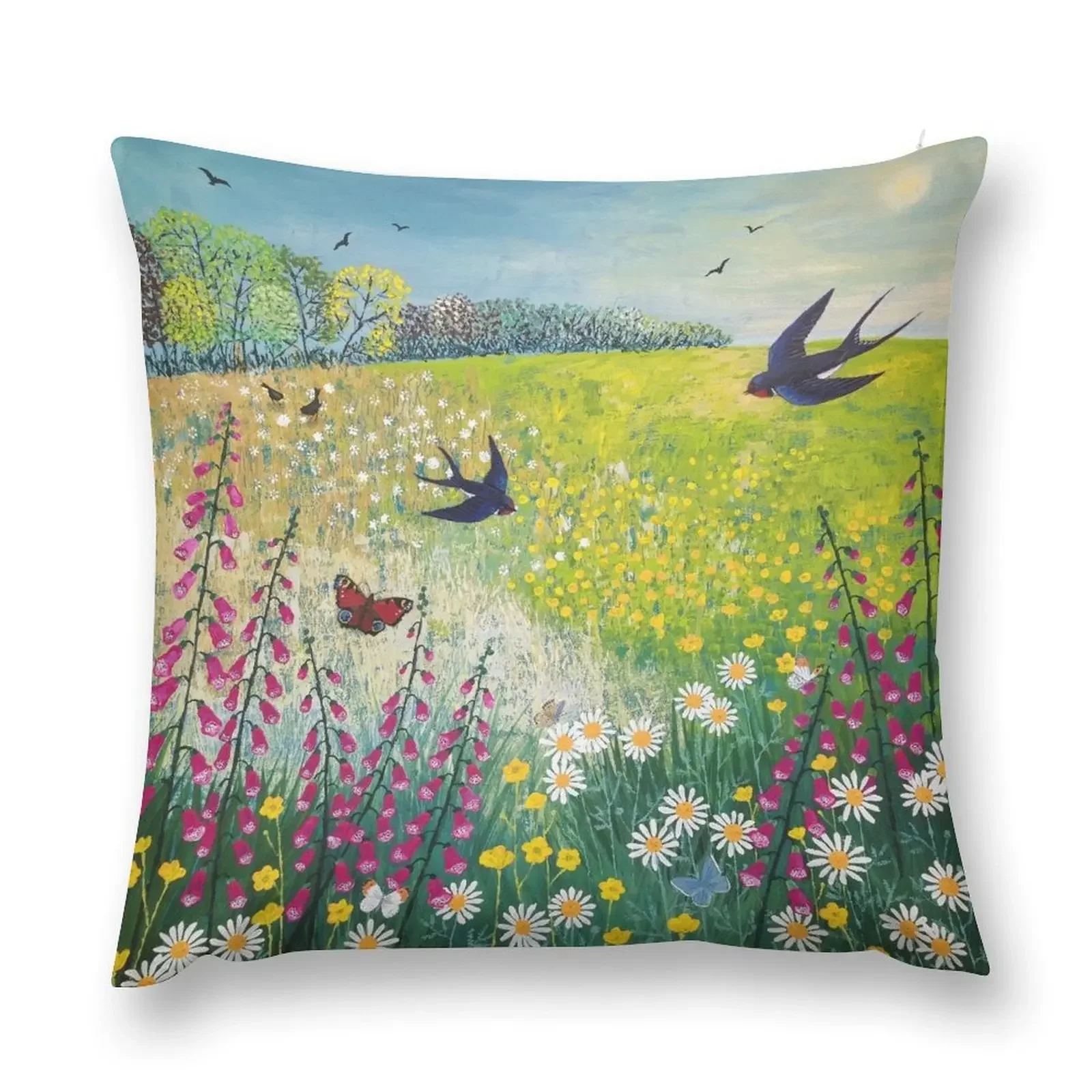 

Butterflies and Swallows Throw Pillow christmas supplies Christmas Pillow Cases Pillow Cases