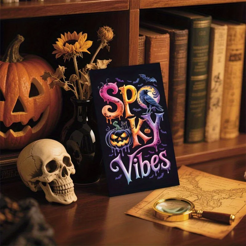 100PCS Gothic Style Halloween Thank-you Cards, with A Ghost Atmosphere and Dark Theme, Used for Halloween Events and Christmas