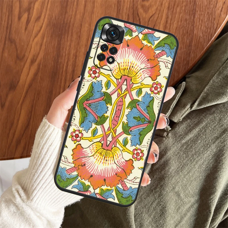 William Morris Lodden Case For Xiaomi Redmi Note 12 11 10 Pro Note 8 9 Pro 9S 10S 11S Redmi 9 10 10C 9A 9C Cover