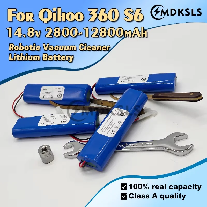 

2026 New 14.4V 6800mAh 9800mAh 12800mAh Original Battery Pack Used for The Qihoo 360 S6 Robot Vacuum Cleaner of Components