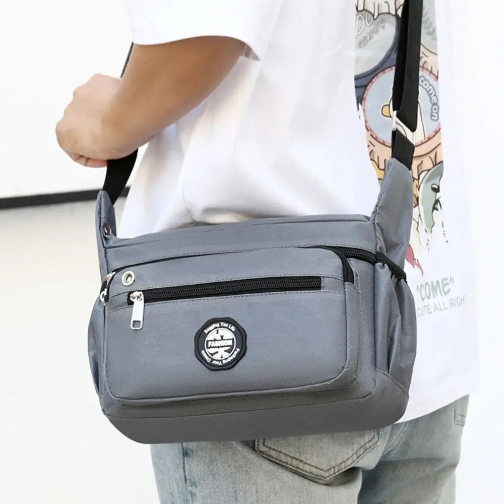 

Nylon Korean Style Nylon Bag Square Shape Multi-layer Travel Crossbody Bags Large Capacity Zipper Men's Messenger Bag Unisex
