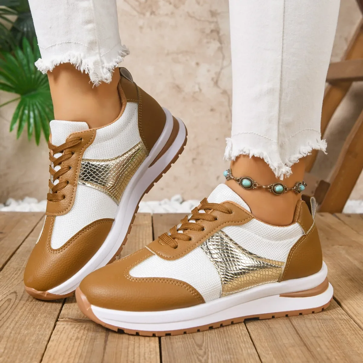 2026 Women's ShoesWomen's Causal Sneakers New Autumn Shoes Woman Fashion Breathable Lace Up Sports Shoes For Women Platform Walk