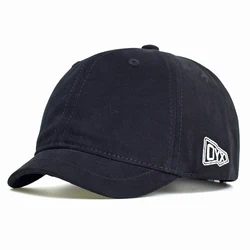 Fashion Short Brim Cotton Baseball Cap Men Women Soft Vintage Dad Hat Adjustable Trucker Style Low Profile Caps