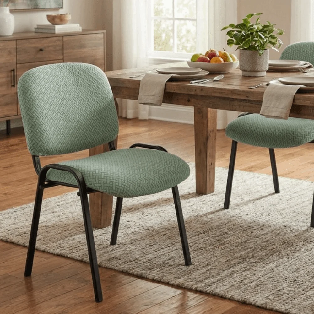 2Pcs/Set Solid Color T Jacquard Folding Dining Chair Cover Elastic Comfortable Chairs Backrest Seat Covers Anti-dirty Washable