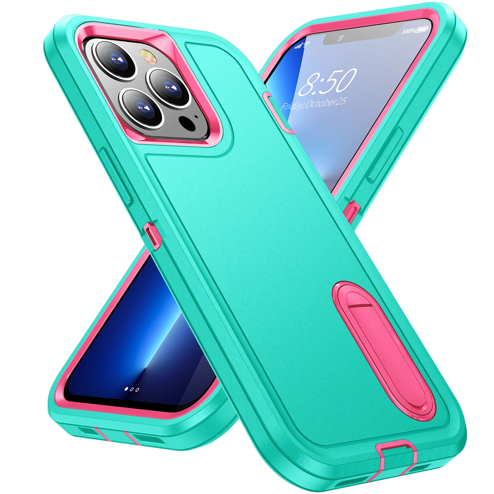 Heavy Armor Shockproof Defend Phone Case For iPhone 11 12 13 14 15 16 17 Pro Max 7 8 Plus SE 2022 Xs XR Plastic TPU Back Cover