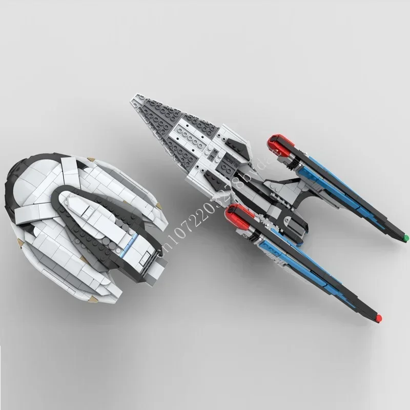 1050PCS USS Enterprise NCC1701-F 우주 전쟁 군사 MOC 우주선 전투 모델 맞춤형 퍼즐 건축 DIY 조립 모델 장난감