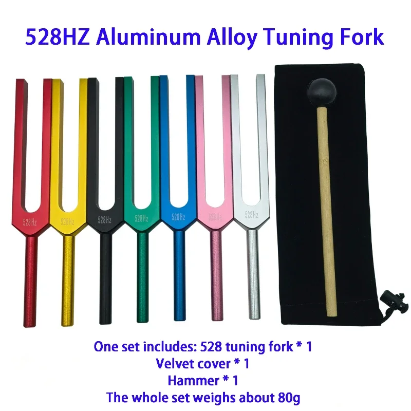 528Hz Tuning Fork Aluminum Colorful Tuning Forks Set Healing Diapason Therapy Chakras Harmonizer Musical Instrument Percussion