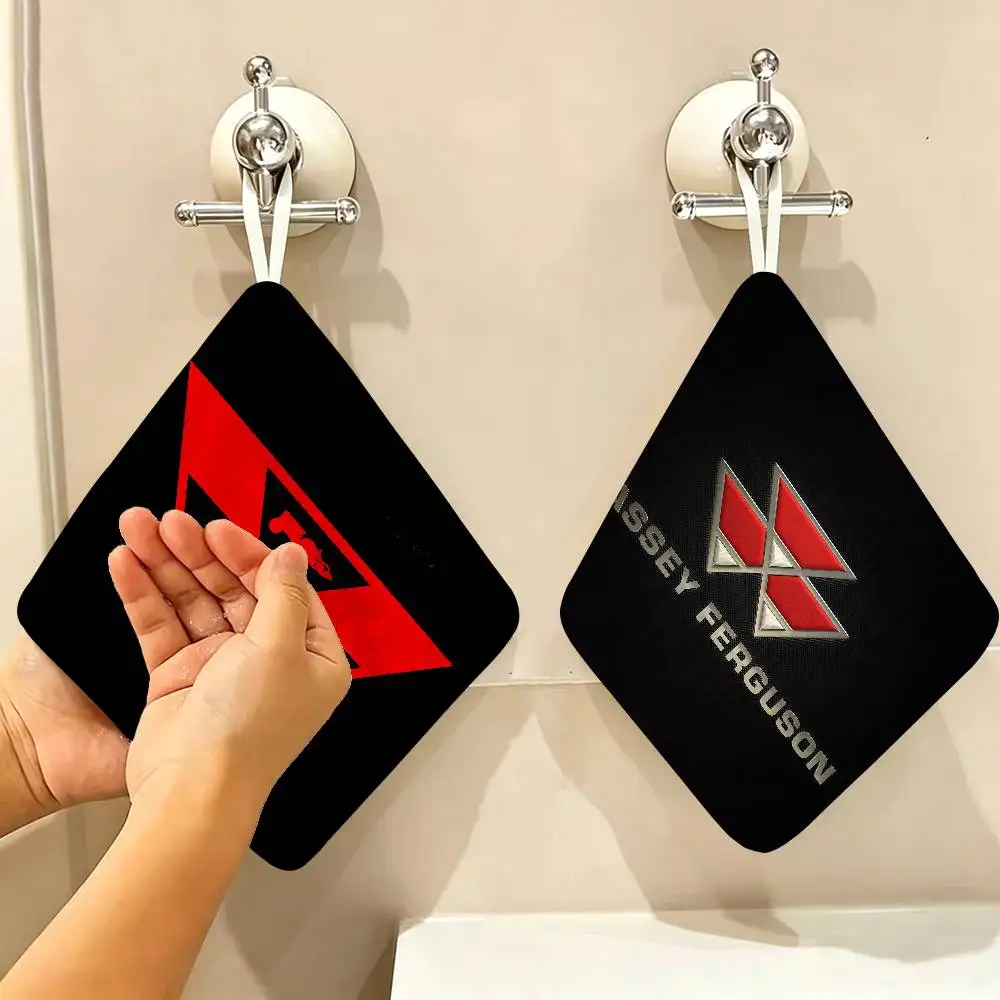 Super Truck M-Massey F-Ferguson logo Polyester Cotton Hand Wiping Towel, Anti-shrink Hanging Kitchen Cloth for Household