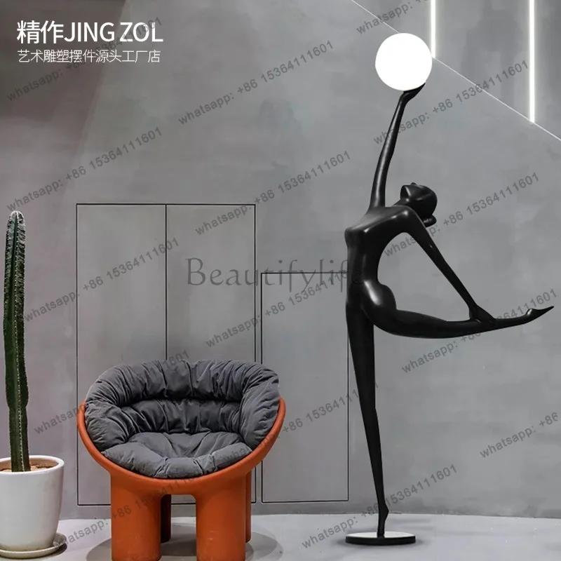 PG Hotel lobby installation figure sculpture ornament sales office FRP creative abstract artwork large floor ornament