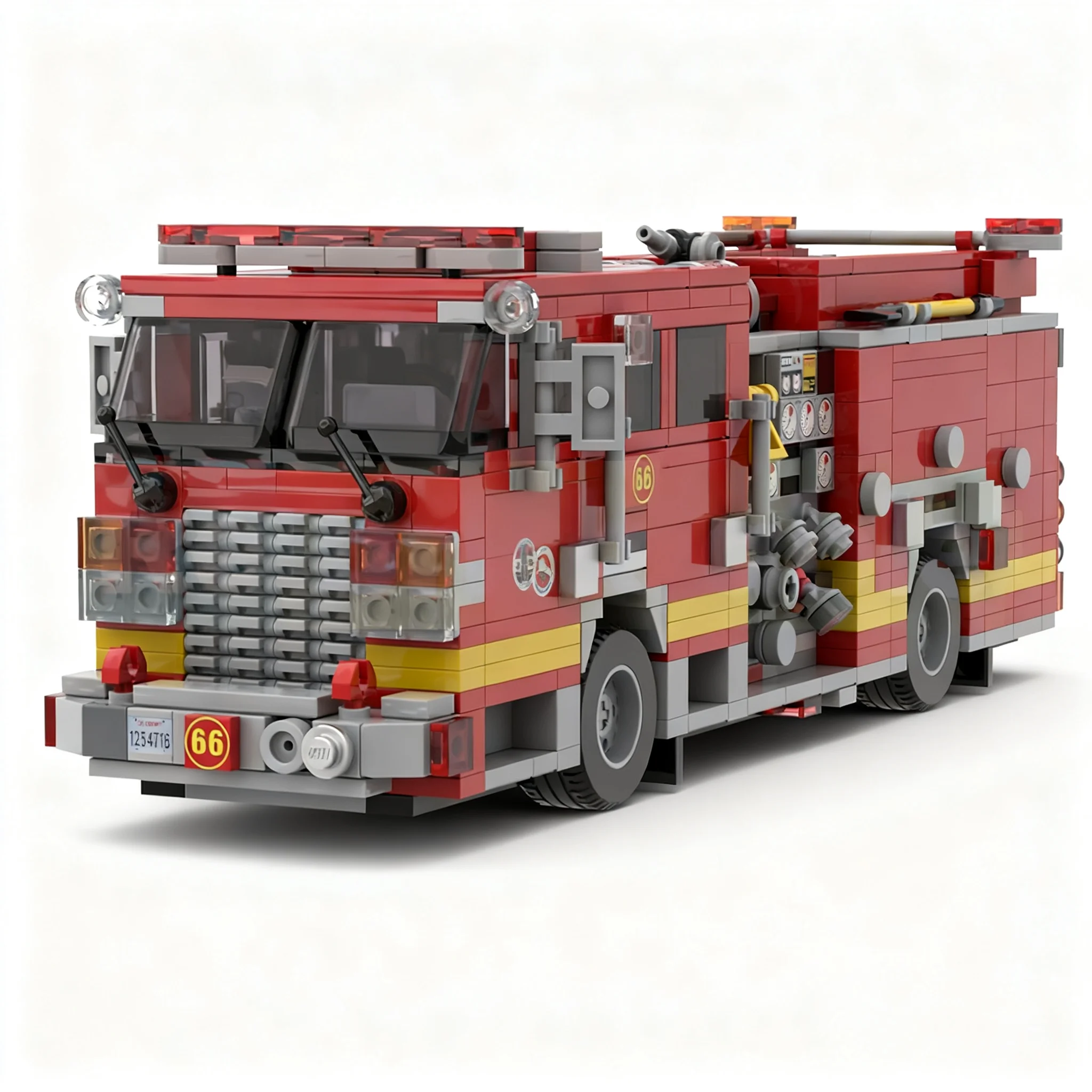 1141pcs MOC City Fire KME Predator Severe Fire Engine LACoFD Model Building Blocks Christmas Gift DIY Brick 3D Birthday Creative
