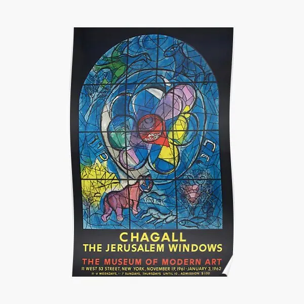 Chagall The Jerusalem Windows  Poster Painting Modern Picture Funny Wall Print Home Decoration Mural Room Vintage Decor No Frame