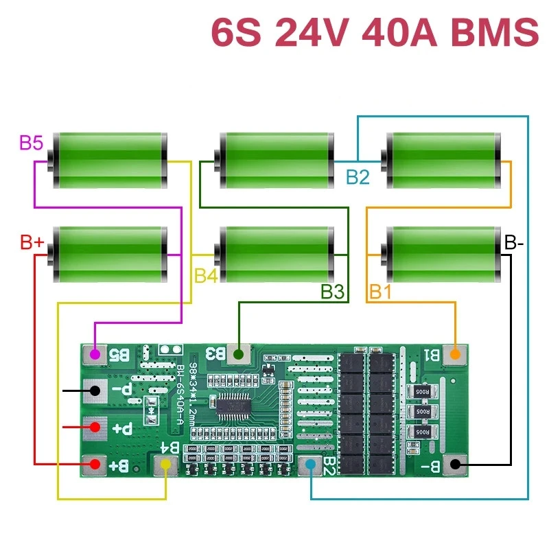 6 Strings 24v40a Met Gebalanceerd Elektrisch Gereedschap Zonne-Verlichting Lithium Batterij Bescherming Board Geïntegreerde Bms