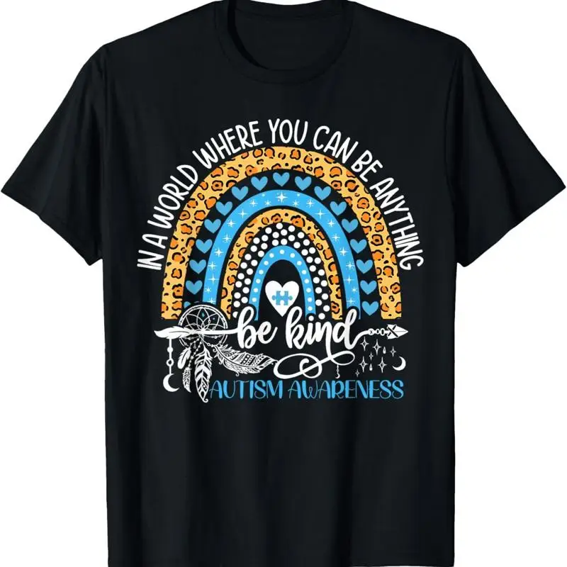 

Be Kind Autism Awareness T Shirt Leopard Rainbow Choose Kindness