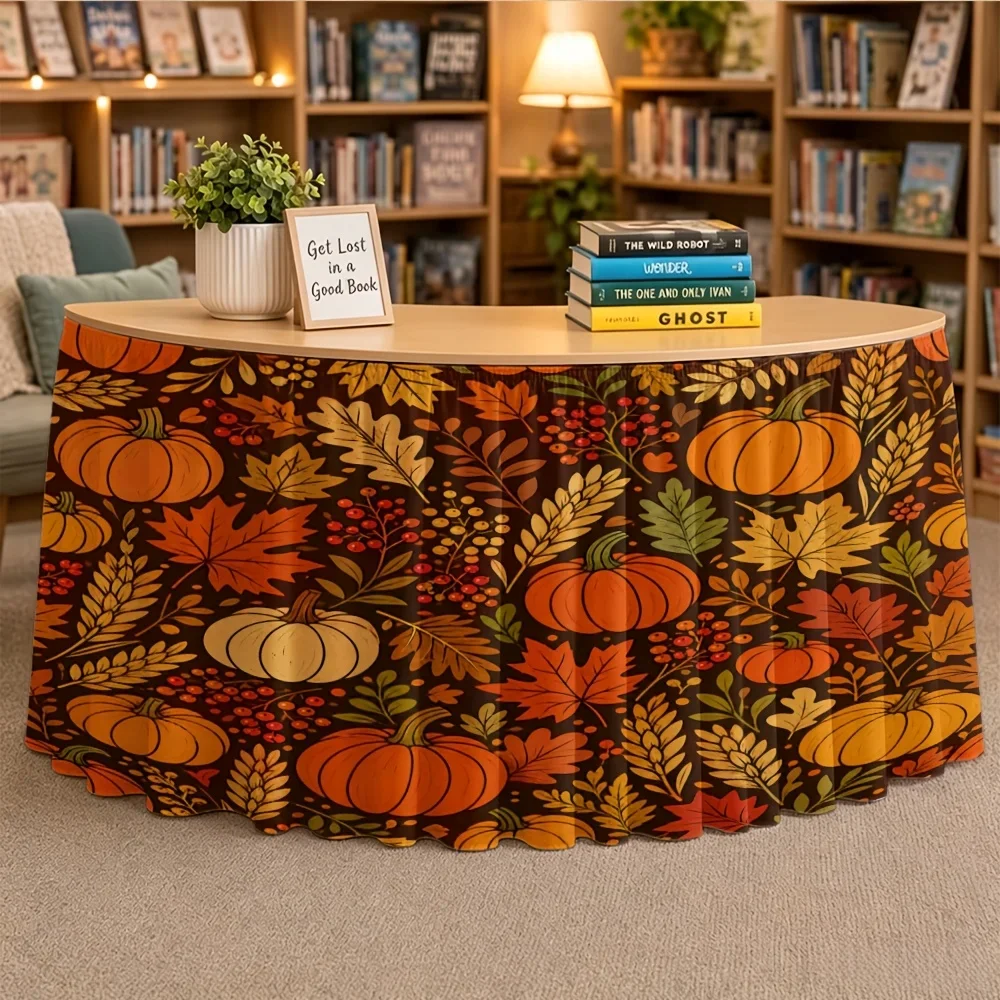 Halloween, Christmas, back-to-school season, party table skirts, suitable for classroom party decorationsxzj