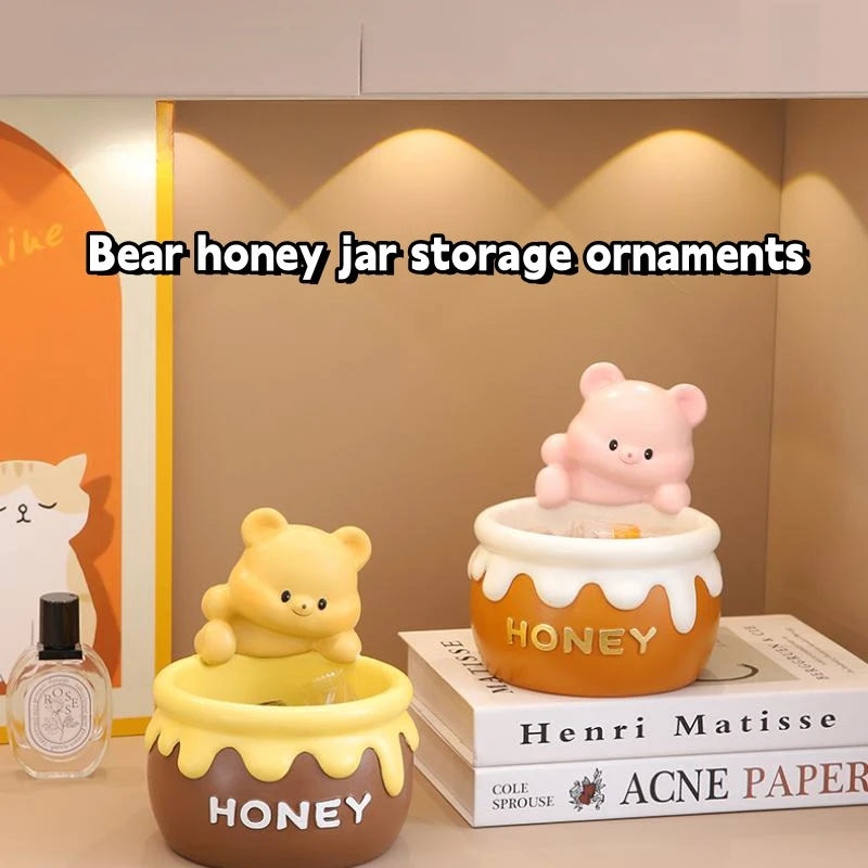 

Little Bear Creative Desktop Ornaments Cute Cartoon Home Decorations Key Snacks Portable Storage Box for Girls’ Birthday Gifts