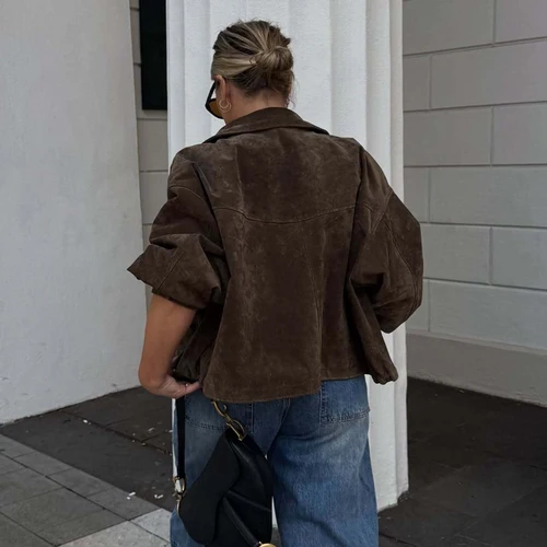Imagen 2 del producto MUJER Chaquetas Bomber de piel sintética para mujer Chaquetas universitarias de gran tamaño para mujer Abrigos Chaqueta de entretiempo con cremallera para mujer Ropa de abrigo