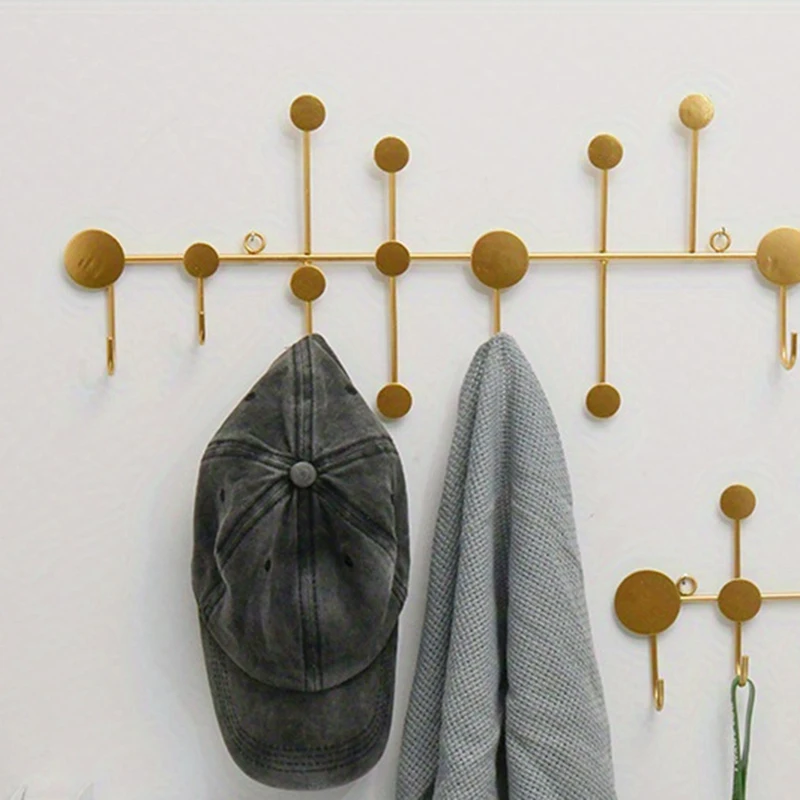 Punch-Free Decorative Dressing Room Coat Rack Hook Entrance Key Rack Storage Entrance Wall Mount-A84M