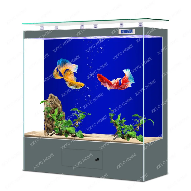 Fish Tank Super White Glass Living Room Home Medium and Large Wall Floor Aquarium