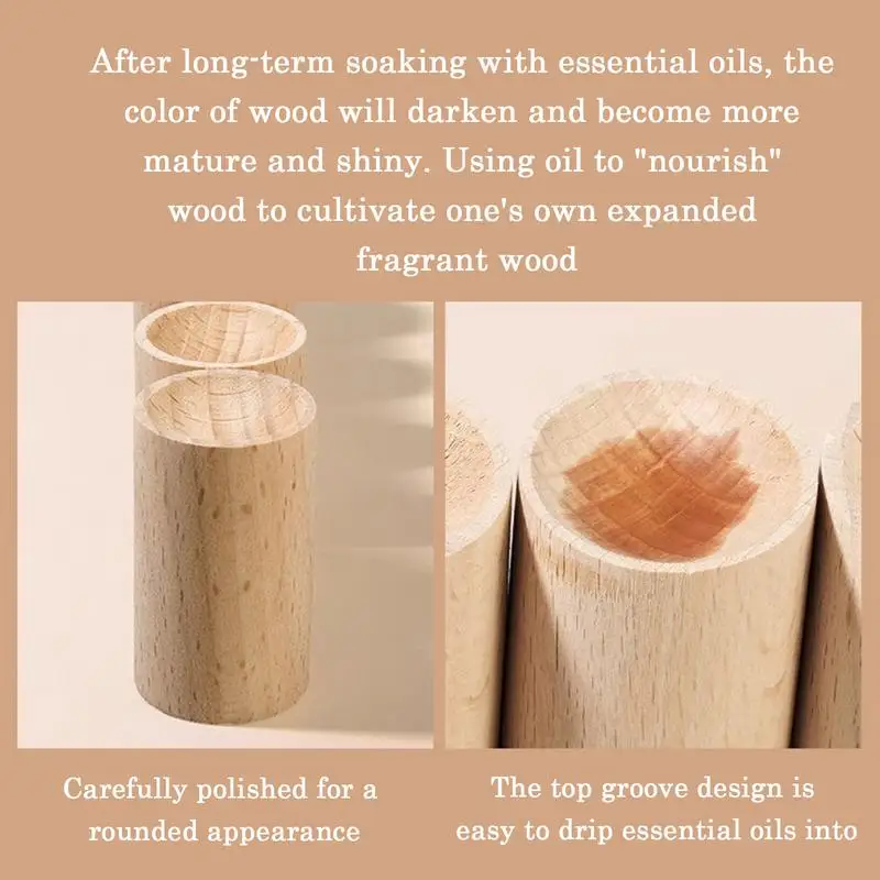 1szt Mini drewniany dyfuzor olejków eterycznych Wood Aroma Fragrance Oil Aromatherapy Diffuser do domowego biura Samochód Sypialnia Pokój dzienny