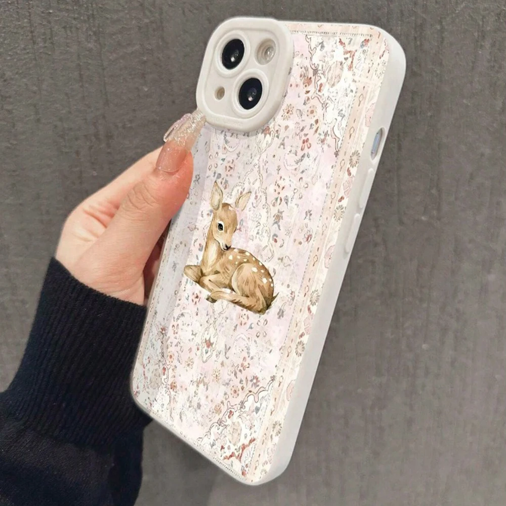 خمر الأزهار الغزلان قضية الهاتف لسامسونج غالاكسي S25 FE S24 الترا S23 زائد S22 A26 A25 A36 A35 A56 A55 A54 A53 A16 A15 5G غطاء #2