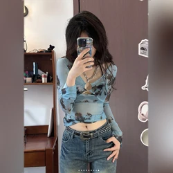 Korean Style Bodysuits Women Sexy Harajuku Mesh Tops Net See Through T Shirt Transparent Undershirt Base Top Camisas Femininas